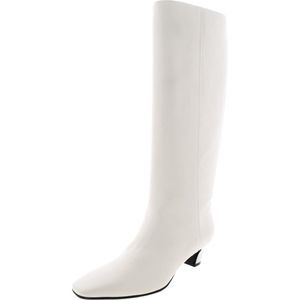 Steve Madden Womens Empire White Dressy Leather Pull On Knee-High Boots NWT